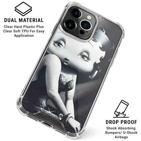 Betty Boop Black and White iPhone 16 Pro Max Clear Case